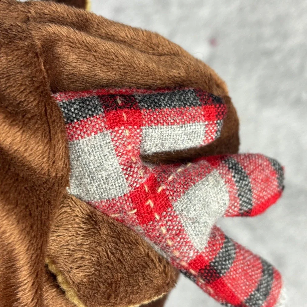 Holiday Reindeer Pet Harness Brown Red Plaid Small Christmas Costume Jingle Bell